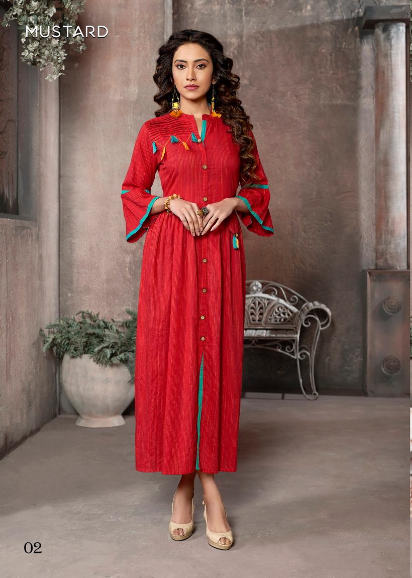 Weaves By Mustard 01 To 06 Series Beautiful Colorful Stylish Fancy Casual Wear & Ethnic Wear & Ready To Wear Cotton Kurtis At Wholesale Price