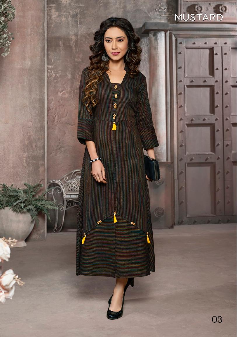 Weaves By Mustard 01 To 06 Series Beautiful Colorful Stylish Fancy Casual Wear & Ethnic Wear & Ready To Wear Cotton Kurtis At Wholesale Price