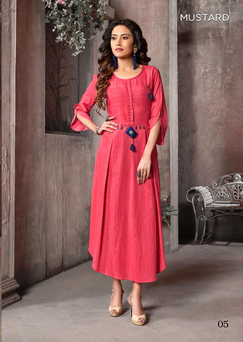 Weaves By Mustard 01 To 06 Series Beautiful Colorful Stylish Fancy Casual Wear & Ethnic Wear & Ready To Wear Cotton Kurtis At Wholesale Price