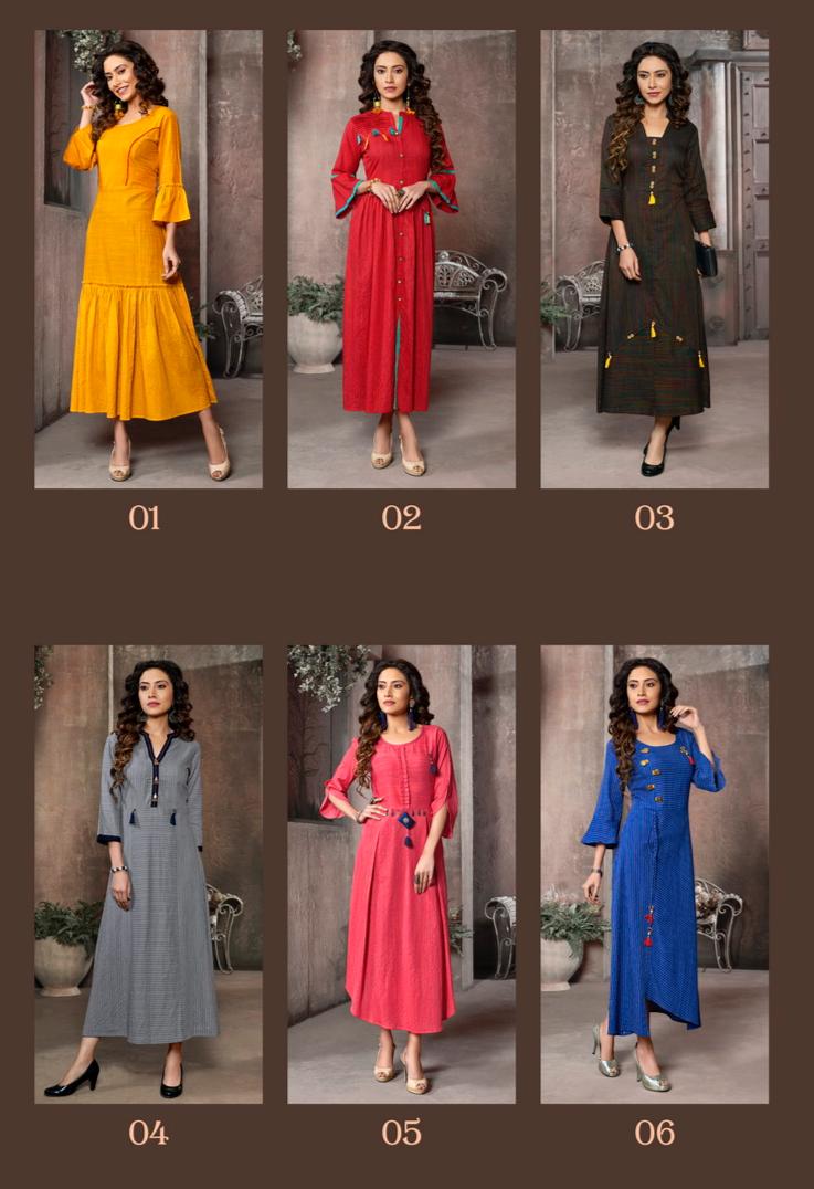 Weaves By Mustard 01 To 06 Series Beautiful Colorful Stylish Fancy Casual Wear & Ethnic Wear & Ready To Wear Cotton Kurtis At Wholesale Price