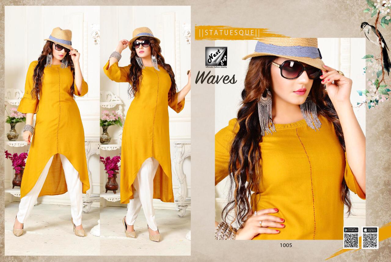 Weaves By Next Page 1001 To 1010 Series Beautiful Colorful Stylish Fancy Casual Wear & Ethnic Wear & Ready To Wear Heavy Rayon/cotton Printed Kurtis At Wholesale Price