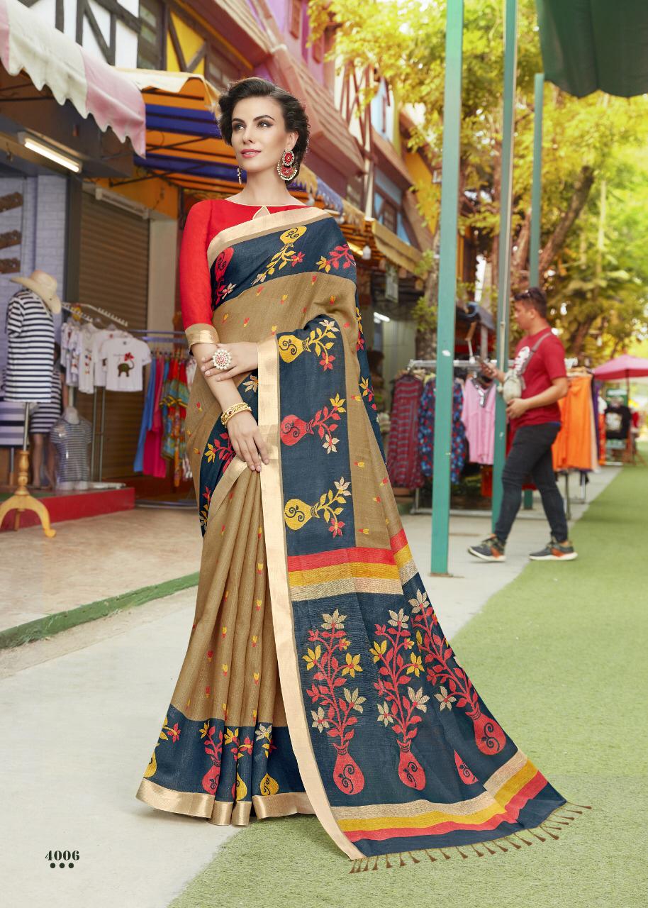 Weaves Zoya Silk By Fashid Wholesale 4001 To 4012 Series Indian Traditional Wear Collection Beautiful Stylish Fancy Colorful Party Wear & Occasional Wear Linen Sarees At Wholesale Price