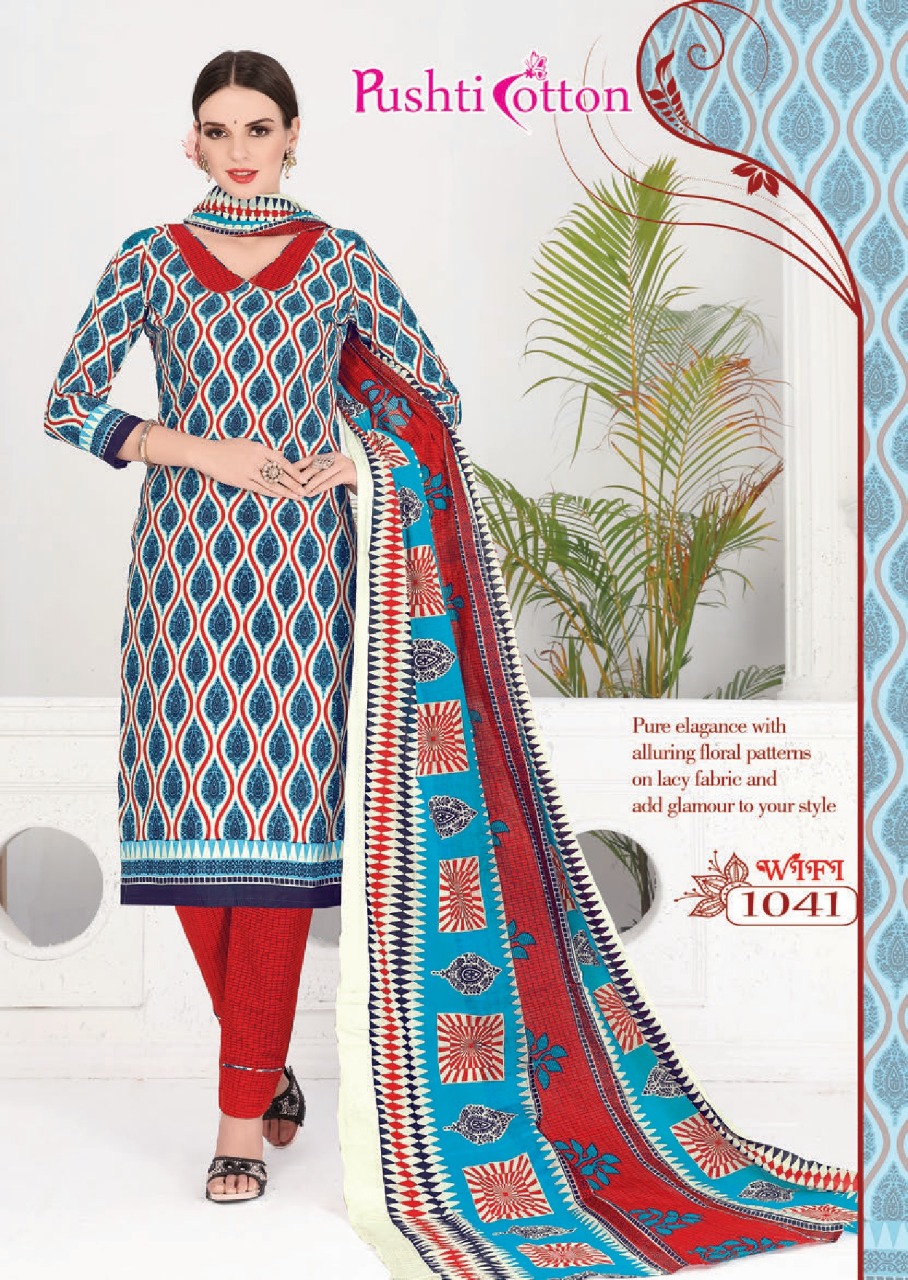 Wifi By Pushti Cotton 1031 To 1046 Series Beautiful Suits Stylish Colorful Fancy Casual Wear & Ethnic Wear Poplin Cotton Printed Dresses At Wholesale Price