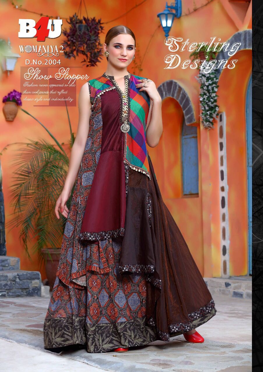 Womaniya Vol-2 By B4u 2001 To 2008 Series Designer Beautiful Stylish Colorful Fancy Ready To Wear & Casual Wear & Ethnic Wear Fancy Printed Kurtis At Wholesale Price