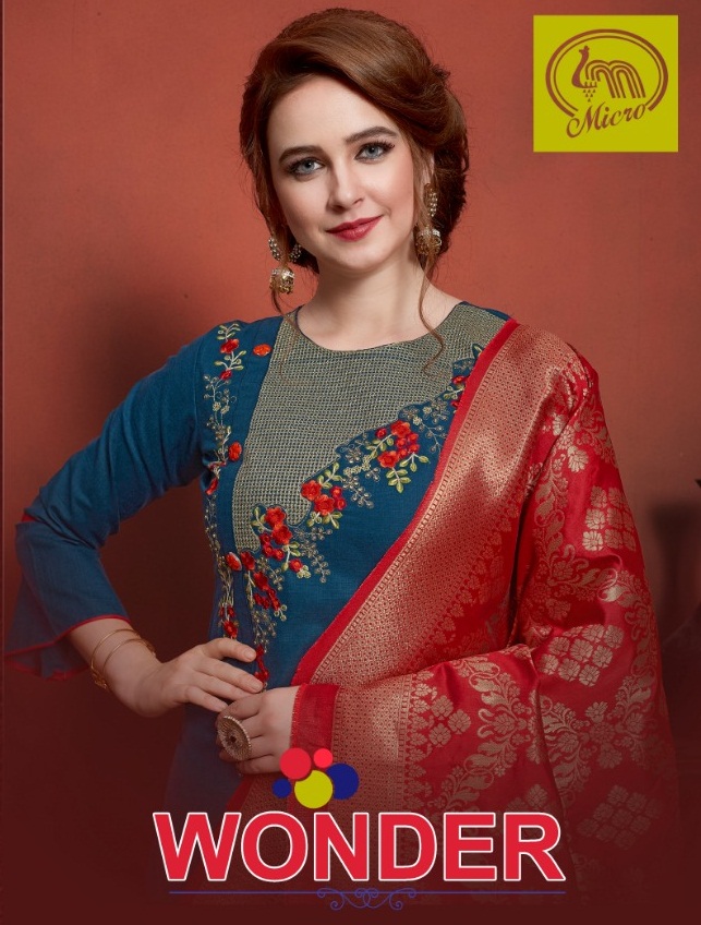 Wonder By Micro Designer 6601 To 6606 Series Beautiful Winter Collection Suits Stylish Fancy Colorful Casual Wear & Ethnic Wear Heavy Cotton Slub With Embroidery Dresses At Wholesale Price
