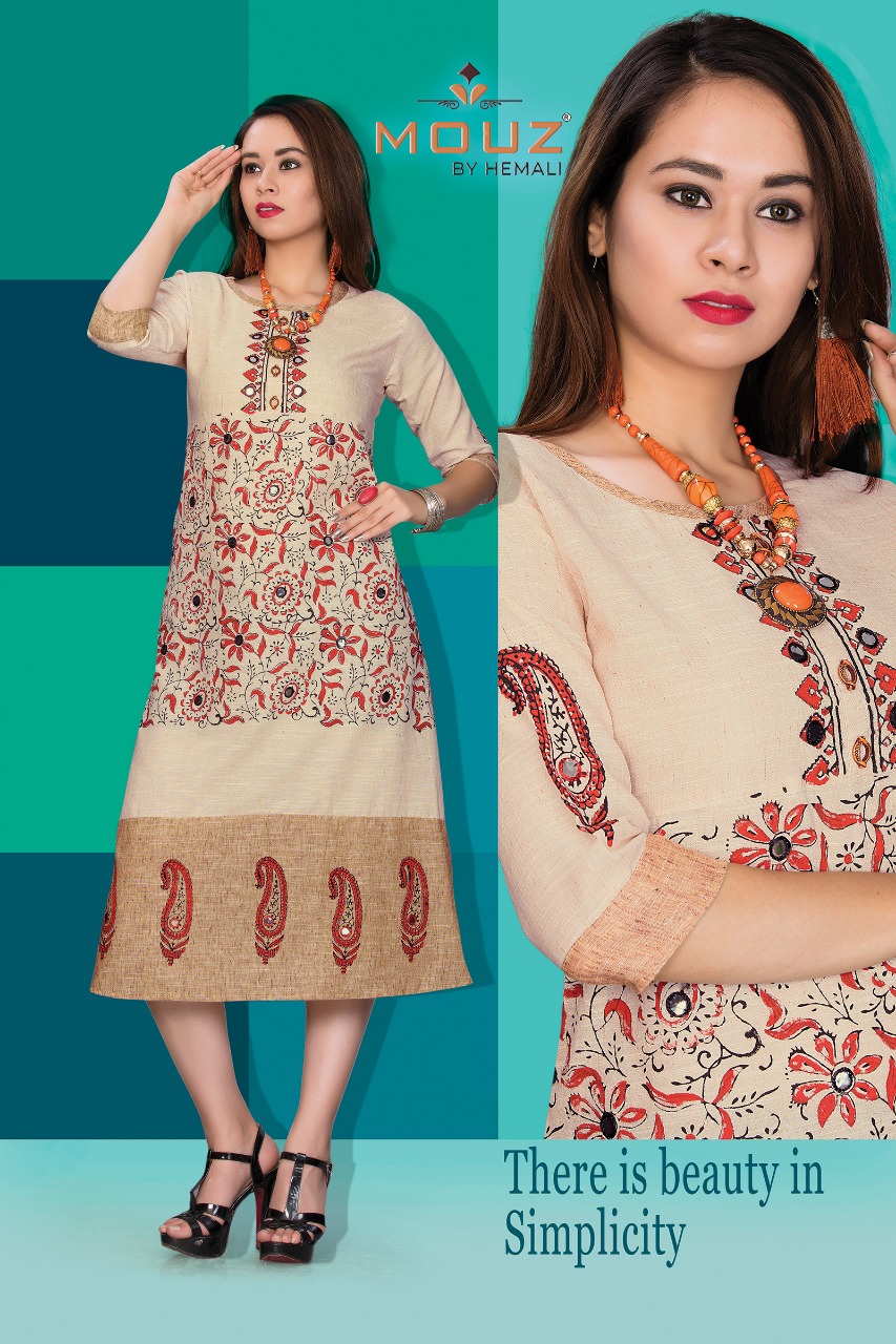 Yoksa By Mouz 01 To 08 Series Stylish Fancy Beautiful Colorful Casual Wear & Ethnic Wear Heavy Rayon Khadi Embroidery Kurtis At Wholesale Price