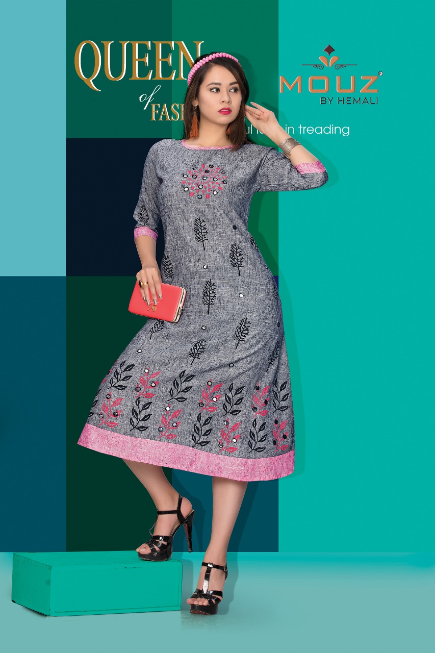 Yoksa By Mouz 01 To 08 Series Stylish Fancy Beautiful Colorful Casual Wear & Ethnic Wear Heavy Rayon Khadi Embroidery Kurtis At Wholesale Price