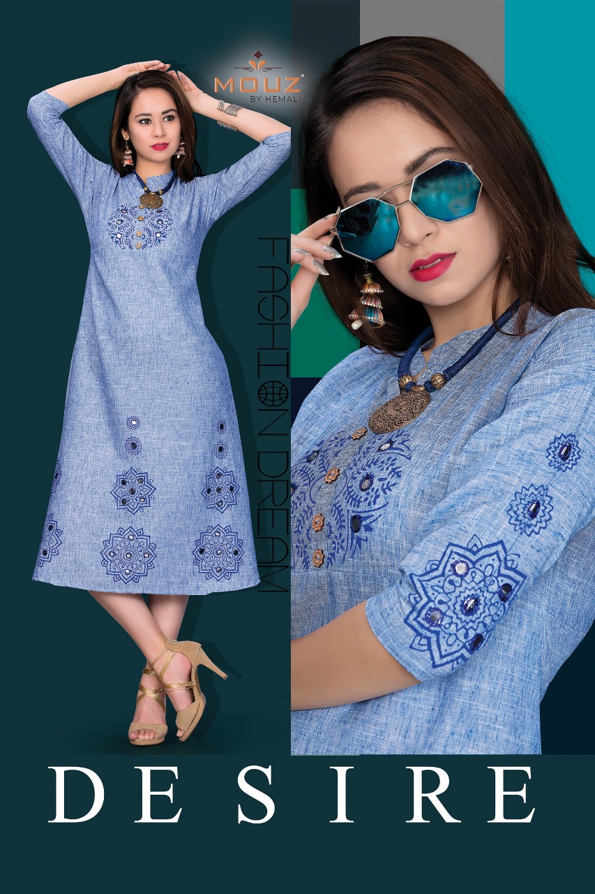 Yoksa By Mouz 01 To 08 Series Stylish Fancy Beautiful Colorful Casual Wear & Ethnic Wear Heavy Rayon Khadi Embroidery Kurtis At Wholesale Price