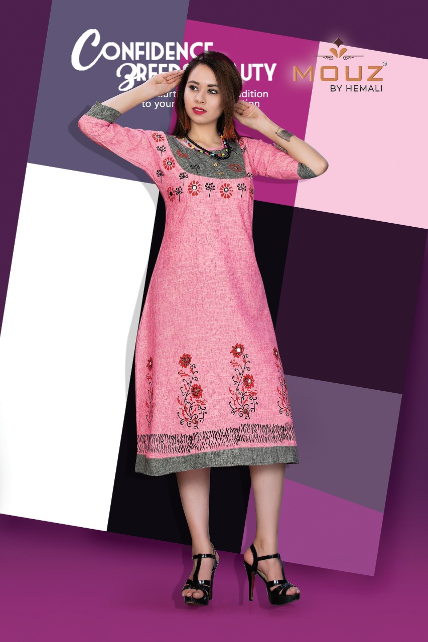 Yoksa By Mouz 01 To 08 Series Stylish Fancy Beautiful Colorful Casual Wear & Ethnic Wear Heavy Rayon Khadi Embroidery Kurtis At Wholesale Price