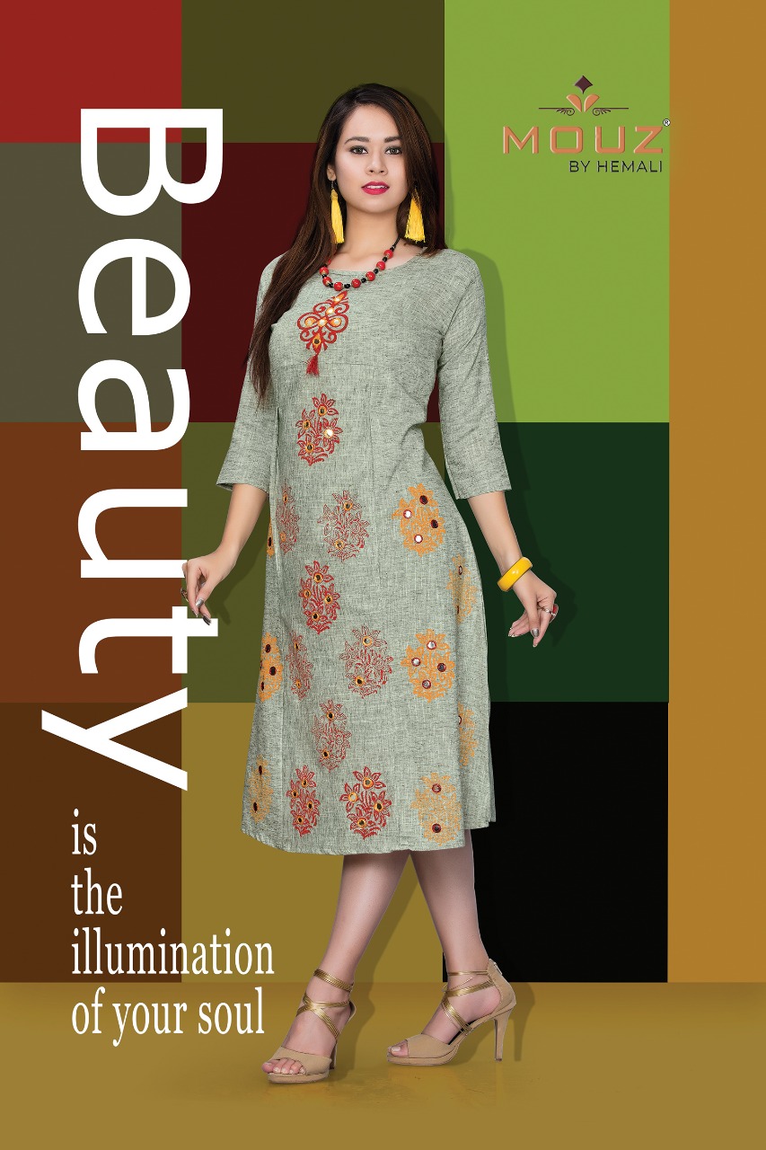Yoksa By Mouz 01 To 08 Series Stylish Fancy Beautiful Colorful Casual Wear & Ethnic Wear Heavy Rayon Khadi Embroidery Kurtis At Wholesale Price