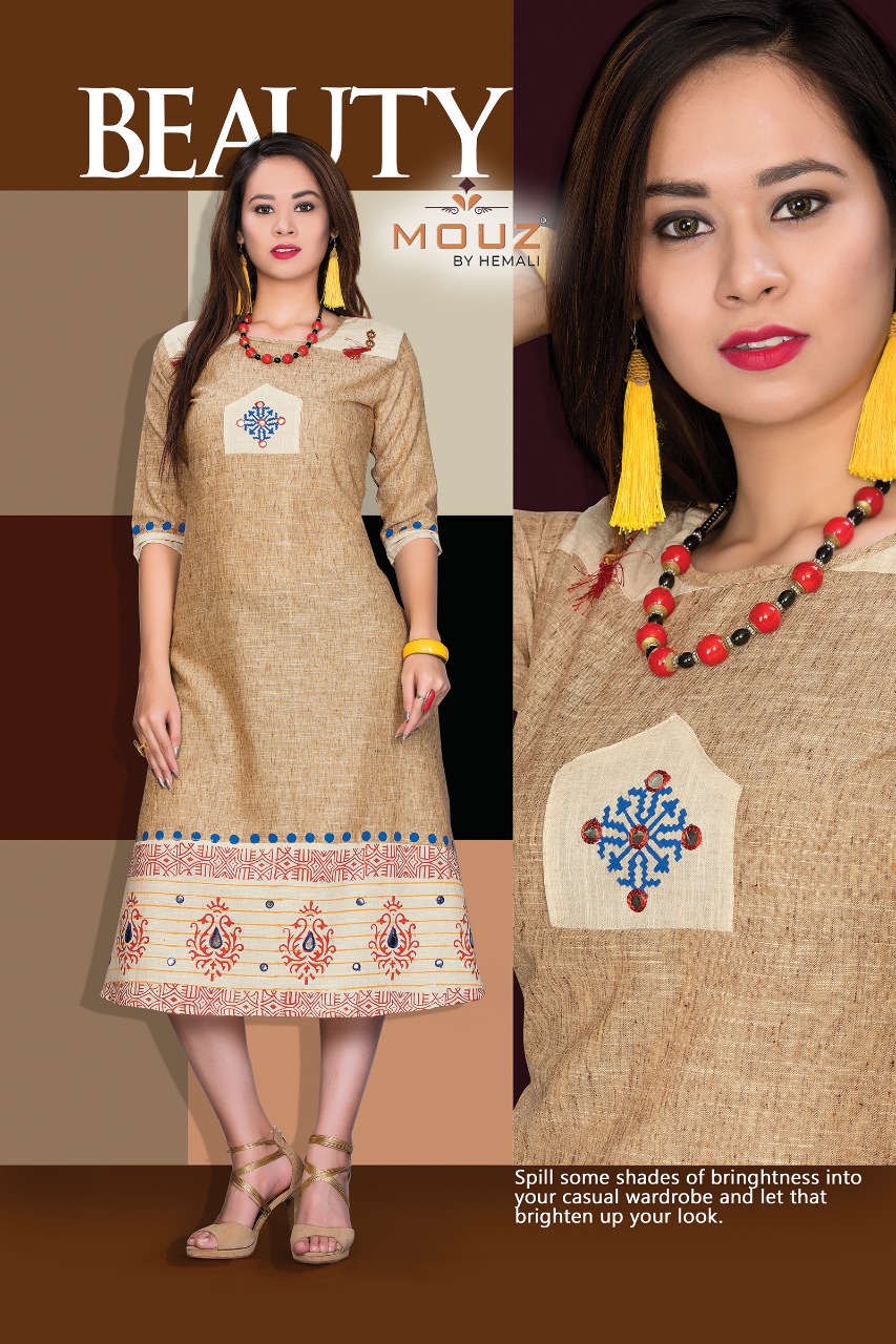 Yoksa By Mouz 01 To 08 Series Stylish Fancy Beautiful Colorful Casual Wear & Ethnic Wear Heavy Rayon Khadi Embroidery Kurtis At Wholesale Price