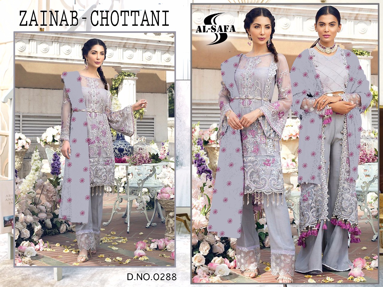 Zainab Chottani By Al-safa  Designer Pakistani Suits Beautiful Stylish Fancy Colorful Party Wear & Occasional Wear Butterfly Net With Heavy Embroidery Dresses At Wholesale Price