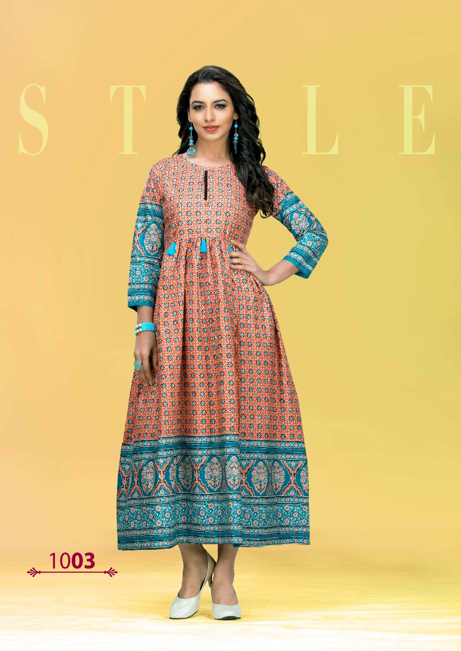 Zara By Bellemoda 1001 To 1010 Series Beautiful Stylish Fancy Colorful Casual Wear & Ethnic Wear Heavy Cotton Printed Kurtis At Wholesale Price