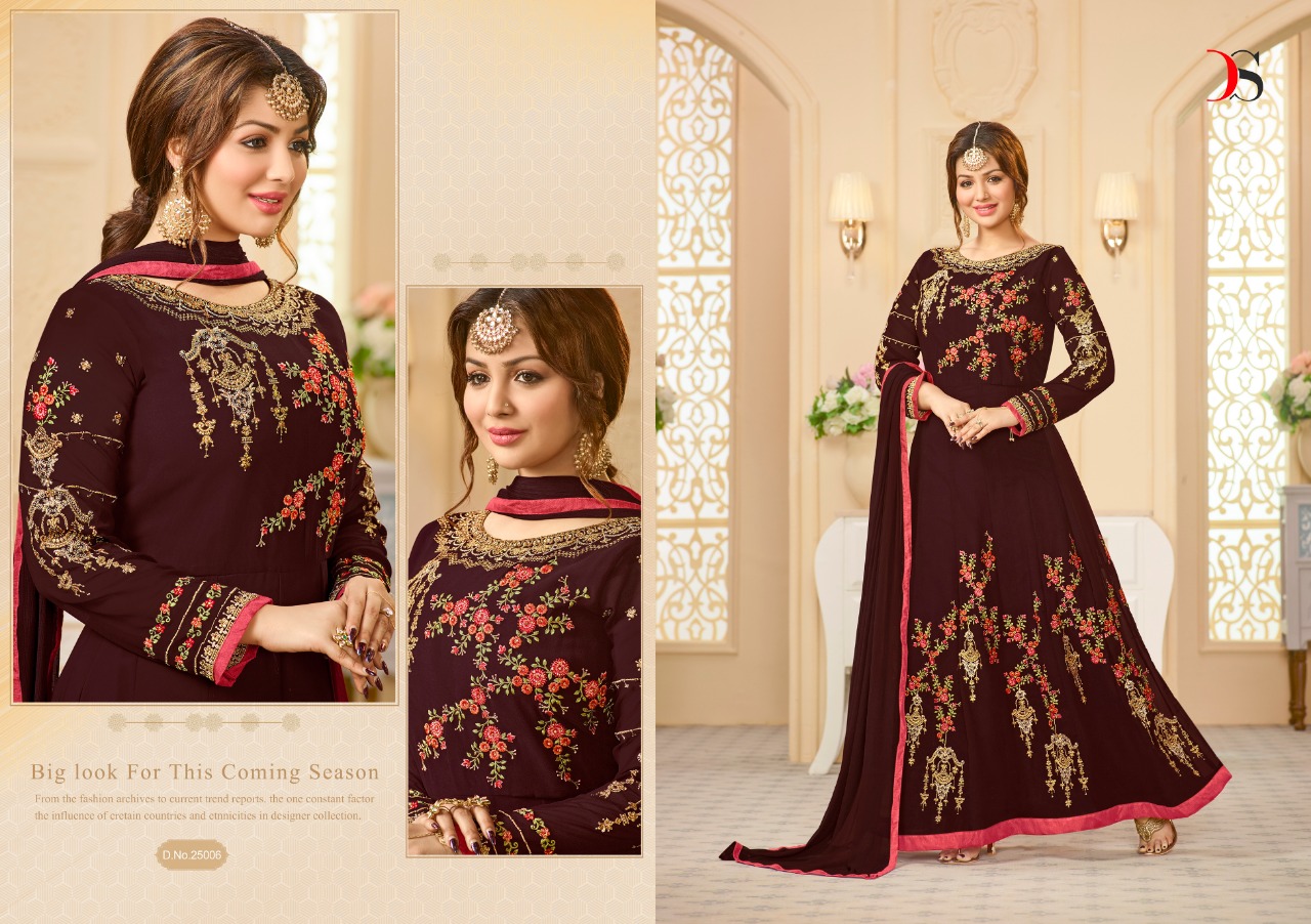 Zara By Deepsy Suits 25001 To 25006 Series Designer Anarkali Suits Collection Beautiful Stylish Fancy Colorful Party Wear & Occasional Wear Real Georgette Embroidered Dresses At Wholesale Price