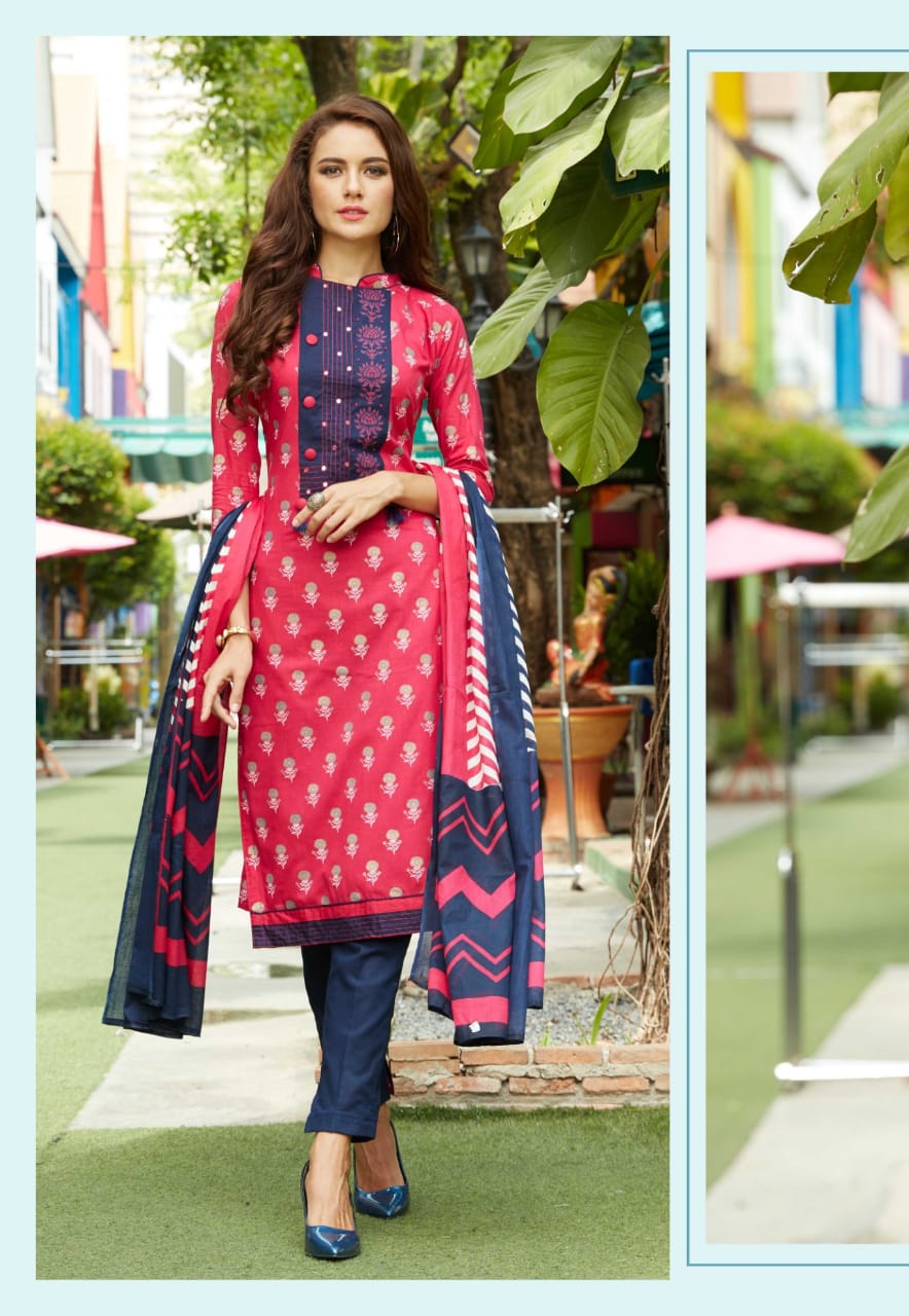 Zara By Kavya 01 To 10 Series Beautiful Suits Stylish Colorful Fancy Casual Wear & Ethnic Wear Pure Cotton Print Fantacy Top With Manual Work Dresses At Wholesale Price