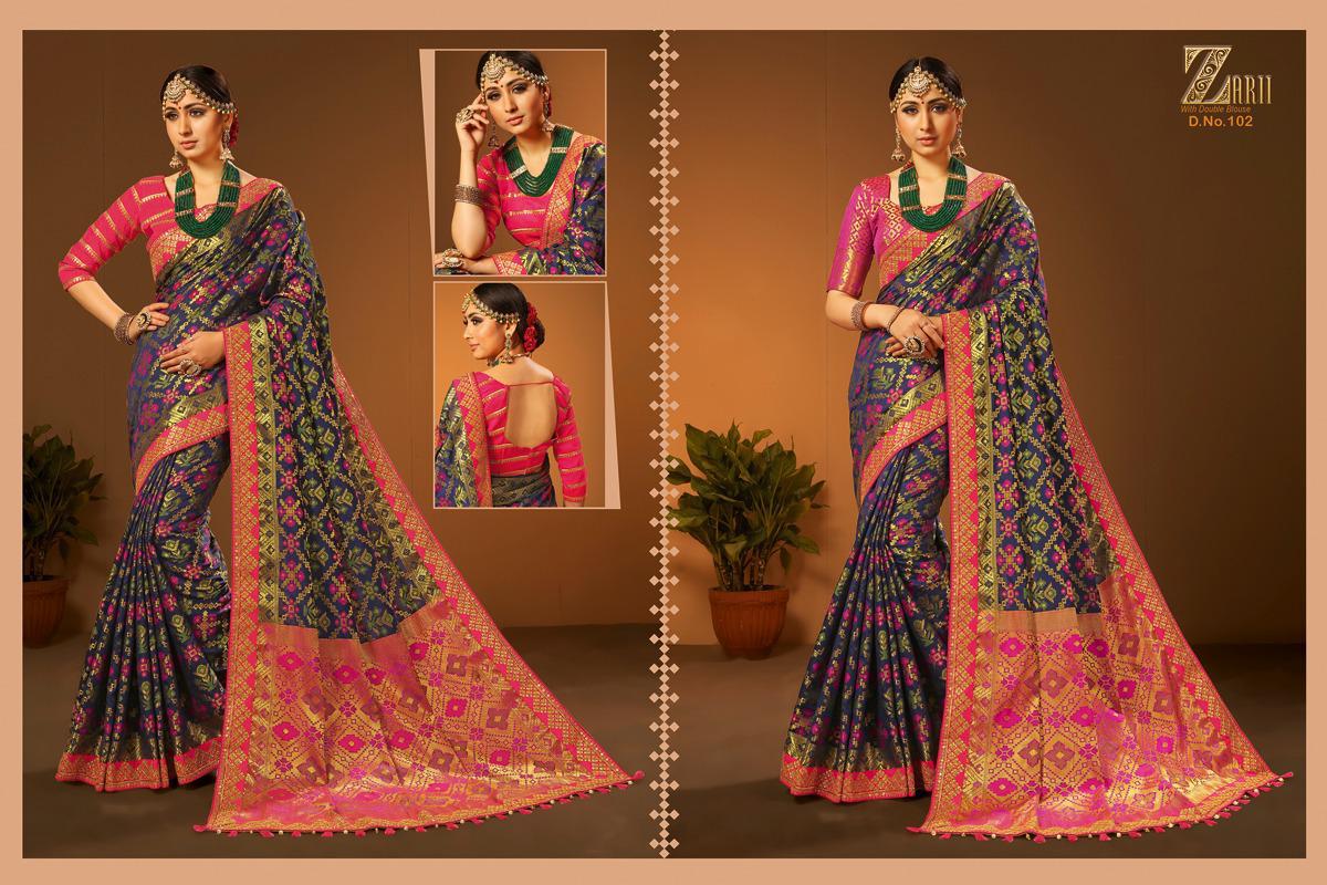 Zari 100 Series By Zari 101 To 108 Series Indian Traditional Wear Collection Beautiful Stylish Fancy Colorful Party Wear & Occasional Wear Fancy Sarees At Wholesale Price