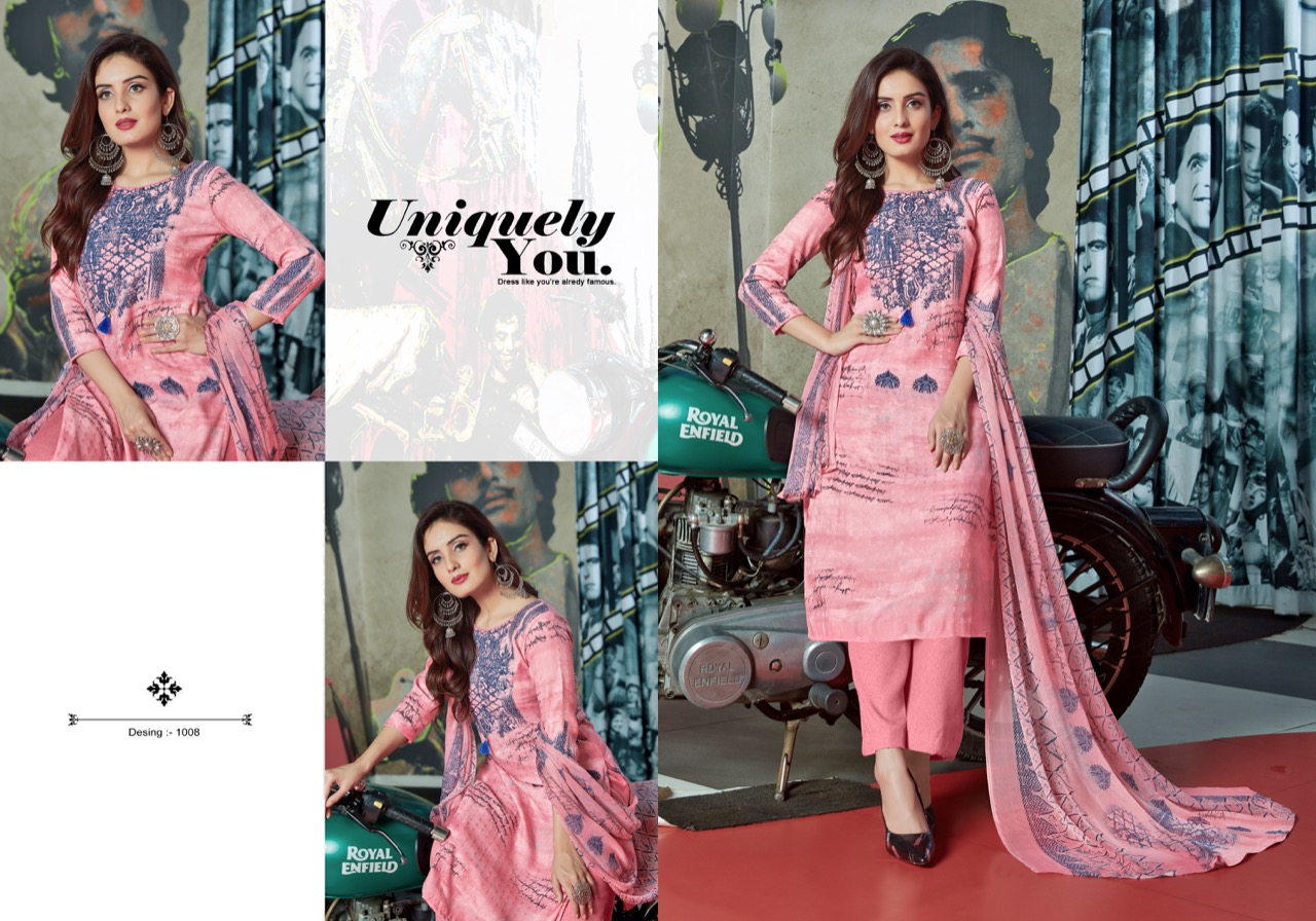 Zarina By Shri Vijay 1001 To 1010 Series Designer Suits Collection Beautiful Stylish Fancy Colorful Party Wear & Ethnic Wear Pure Pashmani Dobby Digital Style Printed Dresses At Wholesale Price