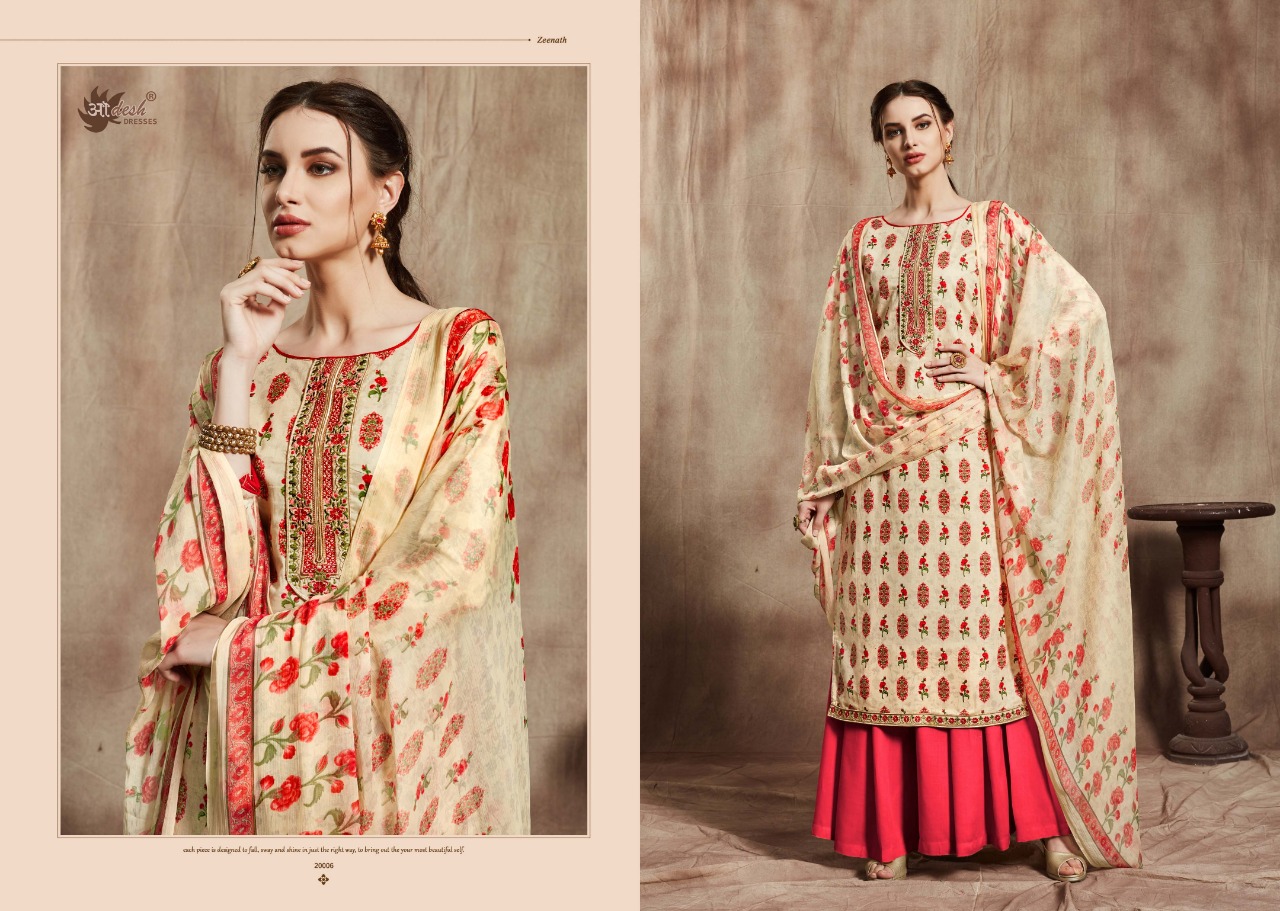 Zeenath Vol-20 By Aadesh Dresses  20001 To 20010 Series Designer Sharara Suits Collection Beautiful Stylish Fancy Colorful Party Wear & Occasional Wear Cotton With Embroidery Dresses At Wholesale Price