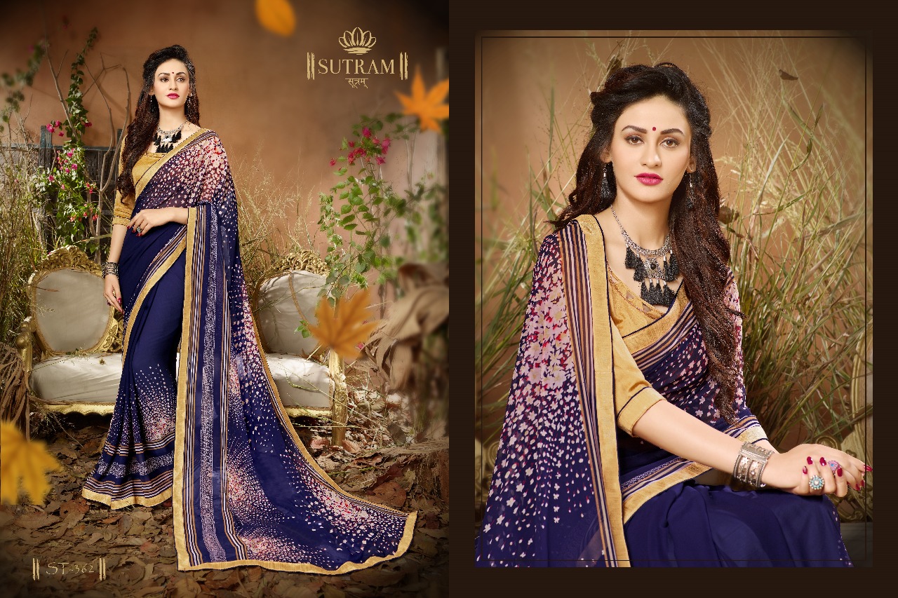 Zeeya By Sutram 362 To 370 Series Beautiful Stylish Fancy Colorful Traditional Wear Collection Party Wear & Occasional Wear Georgette Printed Sarees At Wholesale Price