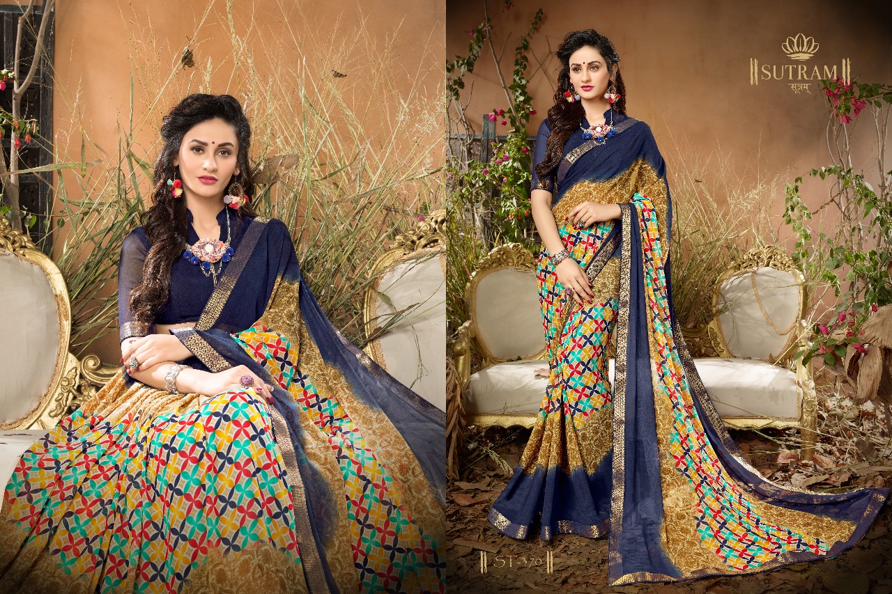 Zeeya By Sutram 362 To 370 Series Beautiful Stylish Fancy Colorful Traditional Wear Collection Party Wear & Occasional Wear Georgette Printed Sarees At Wholesale Price