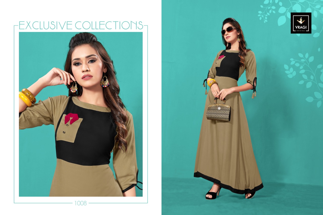 Zemira By Vragi 1001 To 1008 Series Beautiful Colorful Stylish Fancy Casual Wear & Ethnic Wear & Ready To Wear Heavy Rayon Kurtis At Wholesale Price