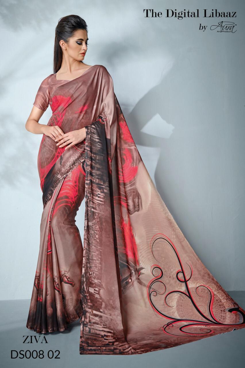 Ziva By Aura Indian Traditional Wear Collection Beautiful Stylish Fancy Colorful Party Wear & Occasional Wear Blend Of Manmade Fibers Sarees At Wholesale Price