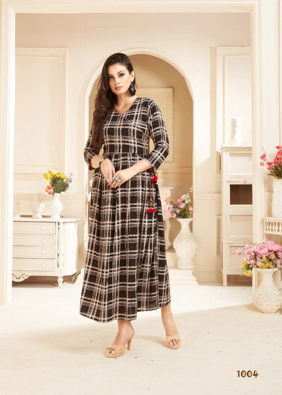 Ziva By Kaamiri 1001 To 1006 Series Beautiful Stylish Fancy Colorful Casual Wear & Ethnic Wear Rayon Printed Kurtis At Wholesale Price