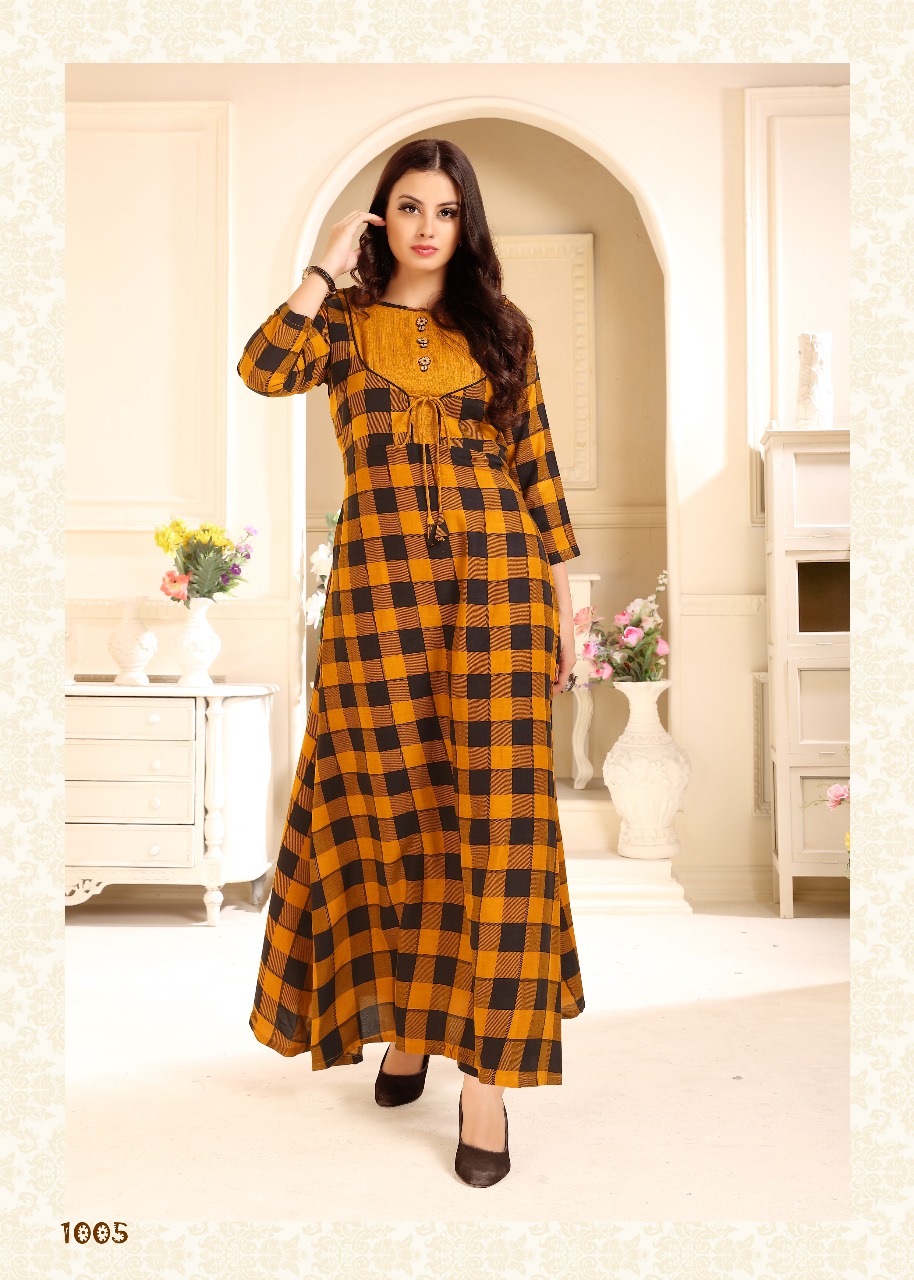 Ziva By Kaamiri 1001 To 1006 Series Beautiful Stylish Fancy Colorful Casual Wear & Ethnic Wear Rayon Printed Kurtis At Wholesale Price