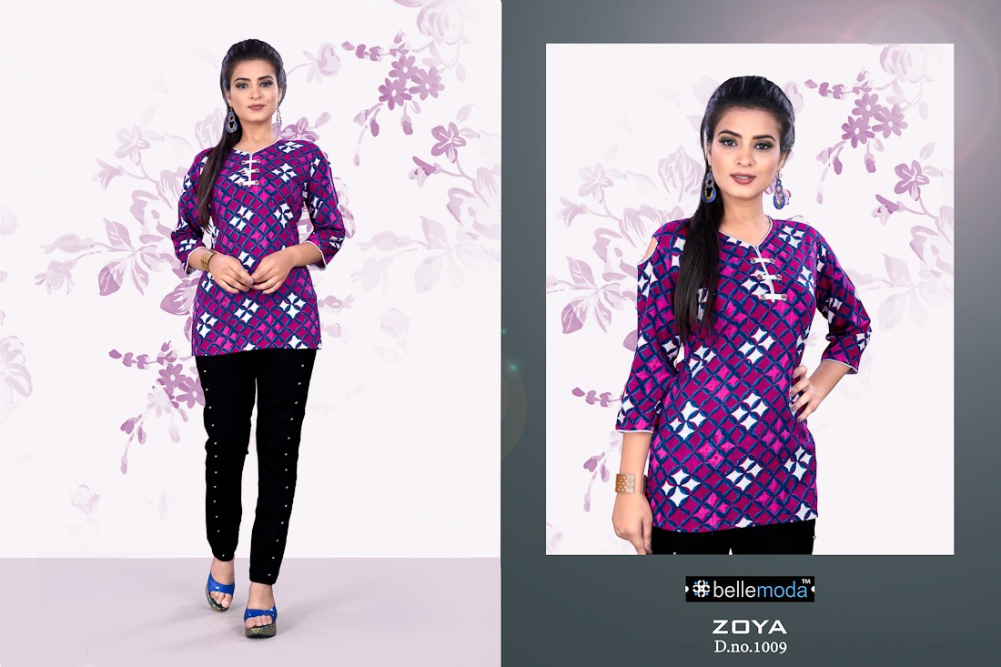 Zoya By Bellemoda 1001 To 1010 Series Beautiful Stylish Fancy Colorful Casual Wear & Ethnic Wear & Ready To Wear Heavy Rayon Slub Tops At Wholesale Price