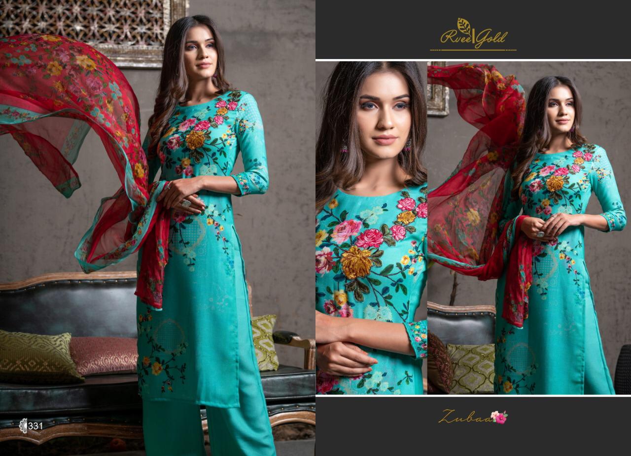 Zubaa By Rvee Gold By 330 To 339 Series Beautiful Winter Suits Stylish Fancy Colorful Winter Wear & Ethnic Wear Pure Pashmina Embroidered Dresses At Wholesale Price