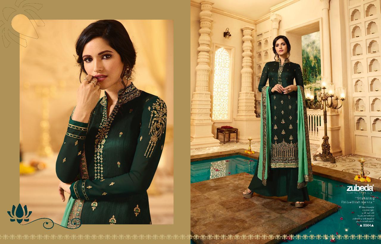 Mahika By Zubeda 16301 To 16308 Series Beautiful Suits Stylish Fancy Colorful Party Wear & Ethnic Wear Pure Banarasi Jacquard With Embroidery Work  Dresses At Wholesale Price