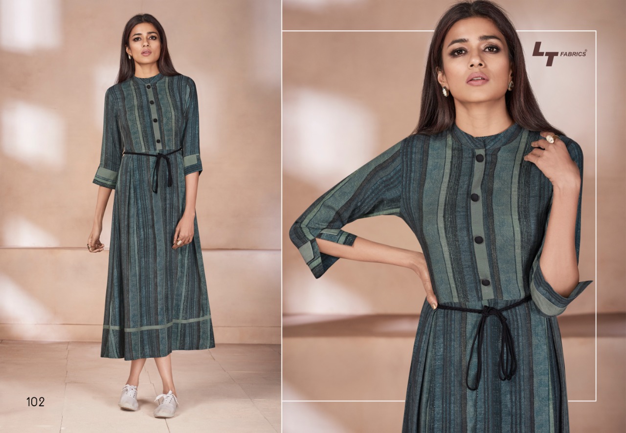 Sale Zween By Lt Fabrics 101 To 108 Series Beautiful Colorful Stylish Fancy Casual Wear & Ethnic Wear & Ready To Wear Heavy Rayon Printed Kurtis At Wholesale Price
