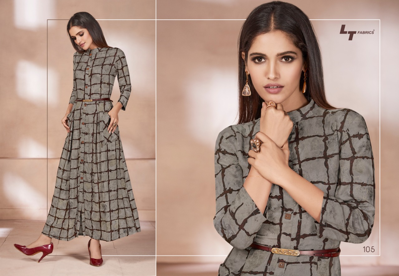 Sale Zween By Lt Fabrics 101 To 108 Series Beautiful Colorful Stylish Fancy Casual Wear & Ethnic Wear & Ready To Wear Heavy Rayon Printed Kurtis At Wholesale Price