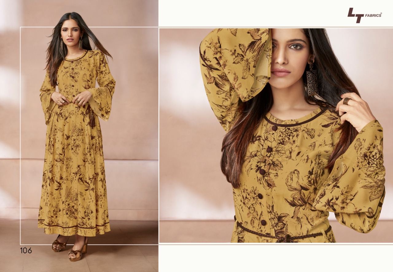 Sale Zween By Lt Fabrics 101 To 108 Series Beautiful Colorful Stylish Fancy Casual Wear & Ethnic Wear & Ready To Wear Heavy Rayon Printed Kurtis At Wholesale Price